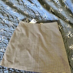 H&M Black and White Checkered Mini Skirt